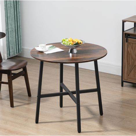 tavolo pranzo 80 cm rotondo industriale robusto metallo OKMYHOME (1/5)