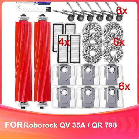 Ersatzteile für den Roborock QV 35A / QR 798 Saugroboter: Hauptbürsten, HEPA-Filter, Reinigungstücher, Staubbeutel