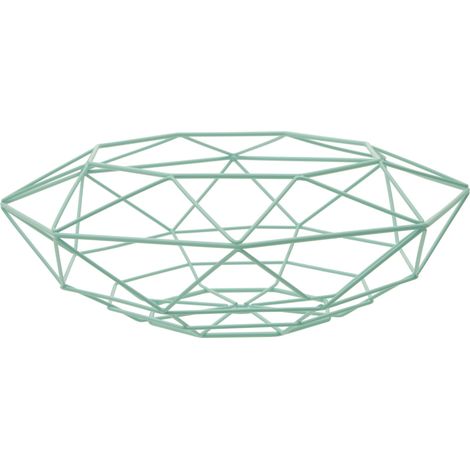 Interiors By Premier Geometric Green Finish Fruit Basket, Functional Design Unique Fruit Basket, Contemporary Fruit Basket
