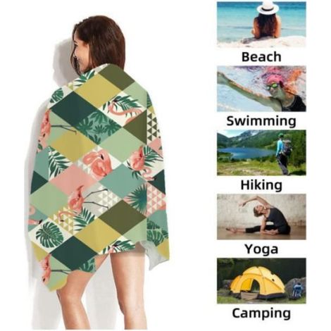Serviette De Plage - Microfibre - 150 x 75 cm - Séchage Rapide - Pour Plage Piscine Jardin - 1 Pièce (1/4)