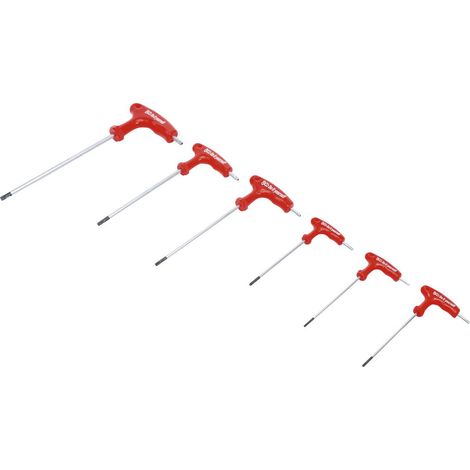 Bgs Technic – Jeu de 6 clés Torx extra longues T10 à T40 – Poignée en T pour accès dans espaces restreints – Chrome Vanadium – Couple élevé