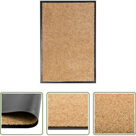 Tapis de porte - Paillasson lavable Crème 40x60 cm (1/5)