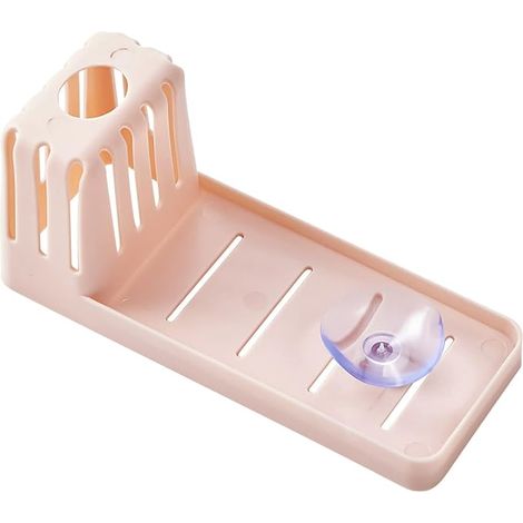 Porte-éponge pour évier, support de rangement pour robinet de cuisine, panier d'égouttage, égouttoir à vaisselle, grand format blanc (rose, taille unique).-AquaForge (1/3)