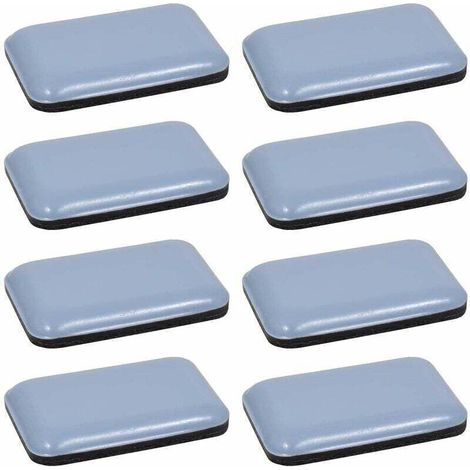 Self-adhesive PTFE Teflon glides – 8 rectangular pieces 35 x 25 mm for protecting floors, parquet, chair legs and furniture