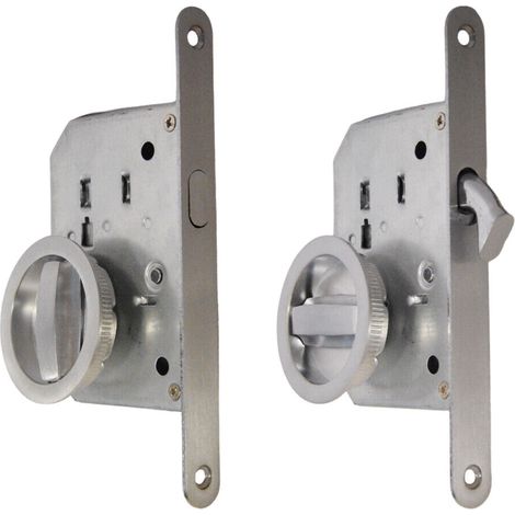 Set Porta Scorrevole Cromo Acciaio Satinato Maniglia Kit Porte Scorrevoli Con Se