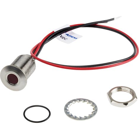 Voyant LED lumineux Rouge RS PRO, dia. 10mm, 10.8 13.2V c.c., IP67 ( Prix pour 1 )
