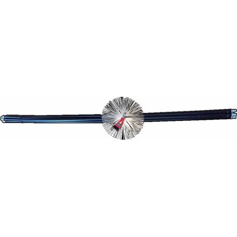 Blumen-Schornsteinfeger-Set aus Stahl, 4 Stäbe 5,6 m + Igel 250 mm