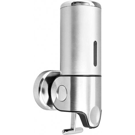 Wandseifenspender, manueller Flüssigseifenspender für Küche, Hotel, Shampoo, Spülung, Duschgel, 500 ml, Silber, 24 cm (1/5)