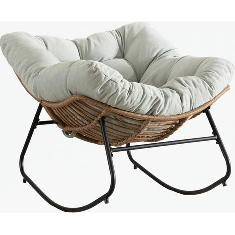 Fauteuil à bascule en métal avec assise en chenille pour enfants et adultes (1/5)