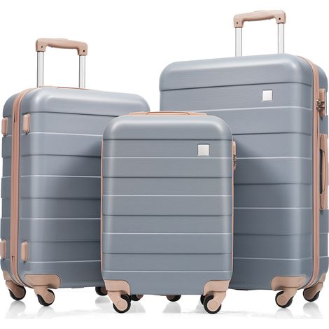Ensemble de valise, bleu clair, pour maison et usage quotidien, ensemble M-L-XL, mallette rigide en ABS, ensembles de valises durables