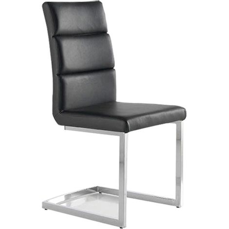 MOMMA HOME Pack 4 sillas comedor Polipiel color negro, Modelo Milo, Medidas 45 x 59 x 97H cm (1/3)