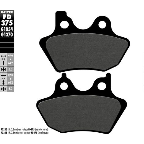 Pastillas de freno Galfer KH400 semimetálicas para Harley Davidson