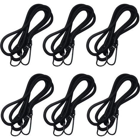 [NIE BENUTZT]6 Stück Bungee-Seile, Bungee-Seile, Universal-Bungee-Seile mit Haken, Gummi-Bungee-Seile, Verlängerungs-Bungee-Seile mit 8 mm Durchmesser (1/4)