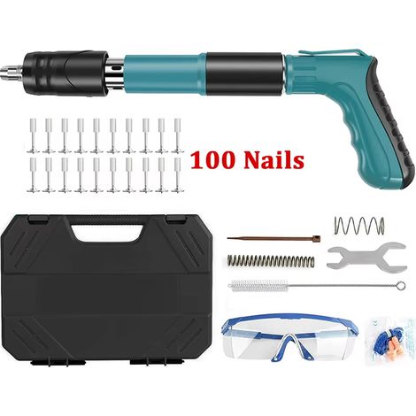 Pistolet à rivets – 5 vitesses – Acier – 100 clous – Plafond/mur – Rainurage – Bricolage (1/5)