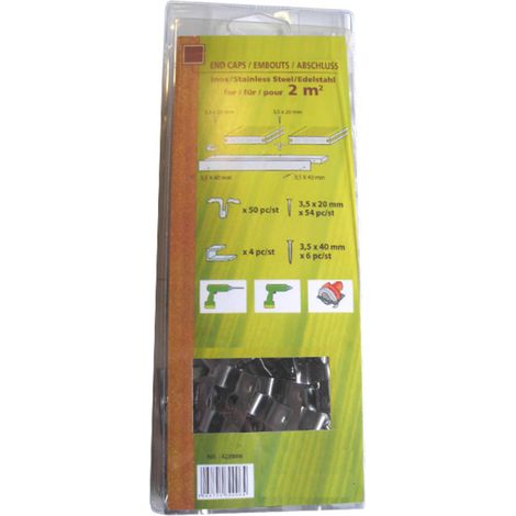 Kit fissaggio per terrazzo in legno composito - Colore: inox