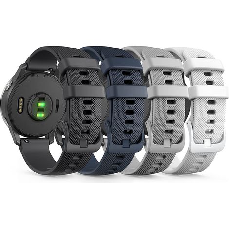 Bracelet en silicone 22 mm - noir + marine + gris + blanc