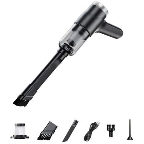 Aspirapolvere portatile senza fili, aspirapolvere per auto 4 in 1, mini USB-C, potente aspirapolvere per auto da 6500 Pa, ricaricabile, leggero con filtro lavabile per auto e casa (1/4)