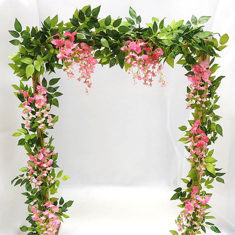 Wisteria - 185 Cm - Fleur Artificielle Pour Décoration Intérieure Extérieure - Mariage Fête Maison Jardin - Lot De 6 (1/3)