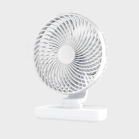 Ventilador de escritorio USB silencioso de 4000 mAh - 4 velocidades, inalámbrico, inclinación de 90° - Ventilador portátil compacto para oficina, hogar y picnics - Muy silencioso (1/5)