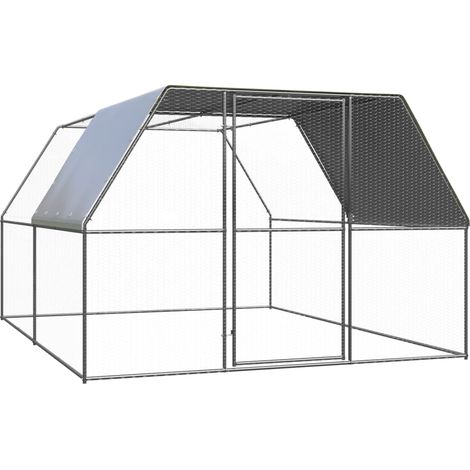 vidaXL Pollaio per Esterni 3x4x2 m in Acciaio Zincato