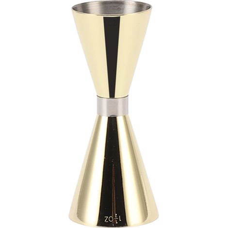 Cocktailmessbecher, doppelseitiger Messbecher aus Edelstahl 304 mit Skala für Bars und Partys, Titangold (1/5)