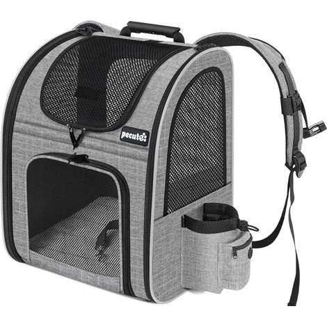 Sac à dos transport chat et petit chien, respirant avec matelas moelleux amovible, pour voyage en train, voiture ou avion. (1/5)