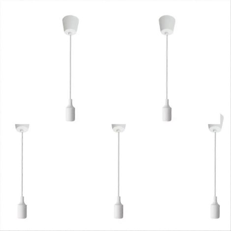 Douille E27 en silicone pour suspension de salle à manger, support de lampe LED pour plafonnier, idéal pour la cuisine et la salle à manger. (1/5)