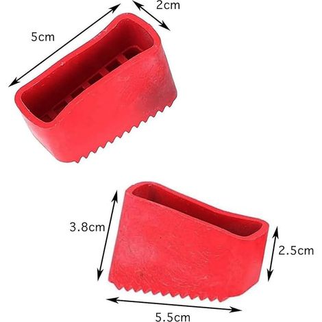 4PCS Patin Echelle 50x20 mm, Patin Escabeau Universel en Caoutchouc, Antidérapants et Réduisant le bruit, Pieds de rechange pour échelles pliantes, extensibles et de chantier (Rouge)