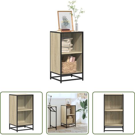 vidaXL Metallregal - Bücherregal Sonoma-Eiche 40x35x76 cm Holzwerkstoff (1/5)