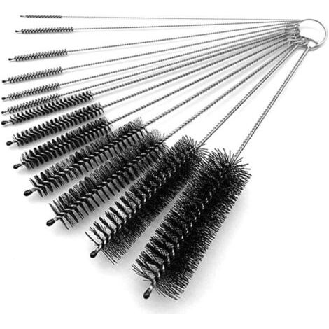 Lot de 13 brosses de nettoyage pour tuyaux en nylon, pour tuyaux de différentes tailles (noir) (1/4)
