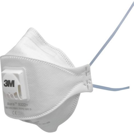 Maschera antipolvere FFP2 con valvola 3M Aura serie 9322+ (confezione da 10) Bianco Unico
