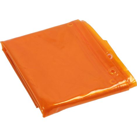Rideau de soudage sans cadre avec œillets en PE ignifuge pour atelier jaune doré (1/5)