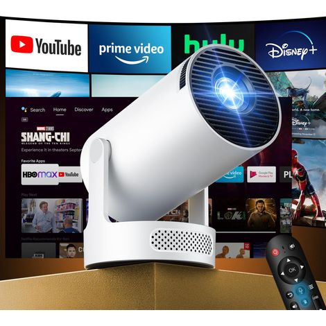 Vidéoprojecteur Portable,Mini Projecteur Video FHD 1080P avec Haut-parleur HiFi &Focale Ultra Courte Rétroprojecteur Android TV BT 5.4 Wi-Fi 6 (1/5)
