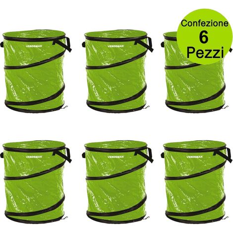 Multipack 6 pz sacchi multiuso per la casa e il giardino con maniglie pop-up 48 x h 58 cm