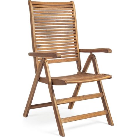 Fauteuil de jardin relax 57,5x70x111 cm en acacia huilé - INES (1/5)