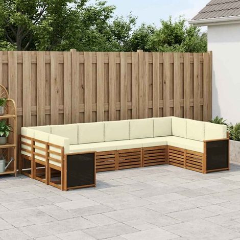 vidaXL Ecksofa Set mit Kissen 7 pcs Natur und Creme (1/5)