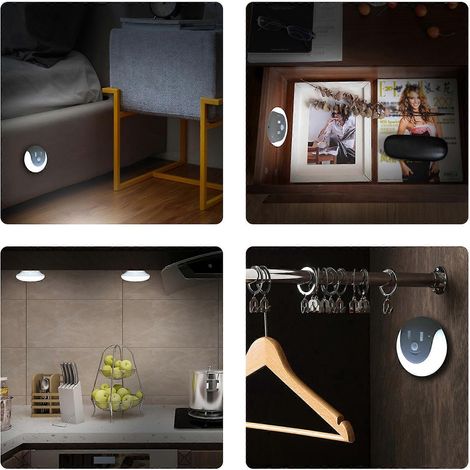 Lampe de nuit rechargeable USB avec capteur de présence et fonction « lumière souriante » pour la maison et la cuisine (1/4)