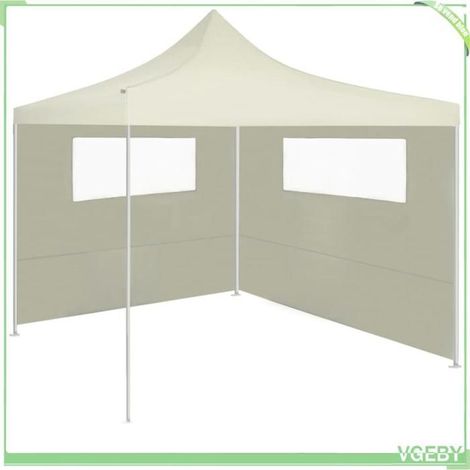 Paroi latérale de tente de réception - FAFEICY - 3070413 - Avec fenêtre PVC - 590×200 cm - Crème (1/3)