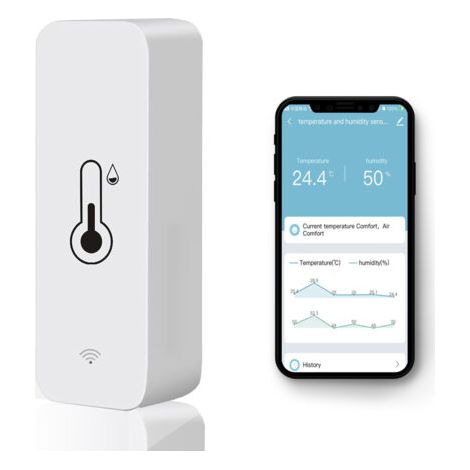 1x Capteur de température et d'humidité Tuya Wifi - Thermomètre-hygromètre d'intérieur - GSL