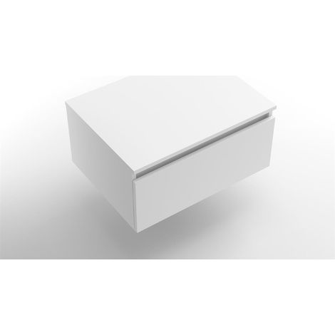 Set DOMUS 1000 Schrankelement wandhängend 1 Schublade und Waschtischplatte WHITE SATIN (1/4)