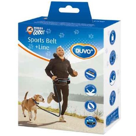 Duvo Verstellbarer Sportgurt für Hunde mit Leine