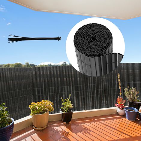 TolleTour Canisse en PVC double face.90% d'occultation.gris anthracite.H.160 cm x L.1000 cm (1/5)