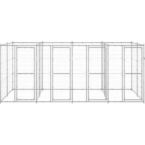 Maison Exclusive - Perrera de exterior de acero galvanizado 9,68 (1/5)
