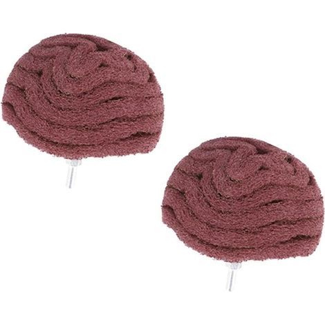 Set di 2 spugnette abrasive bifacciali, sfera abrasiva a forma di fungo, ruota lucidante per metallo e legno, strumento di lucidatura in filo di nylon (1/4)