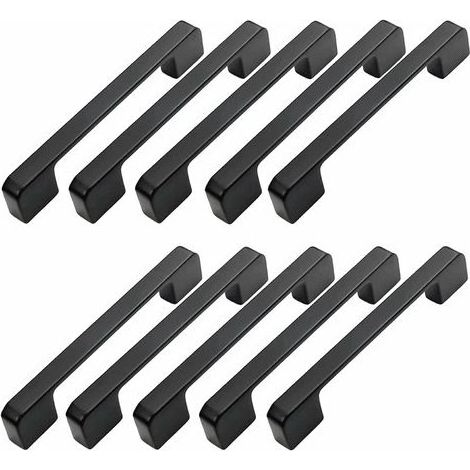 10pcs poignée meuble entraxe 96mm-poignée porte cuisine noire poignee barre meuble poignee de cuisine noire 96mm (1/5)