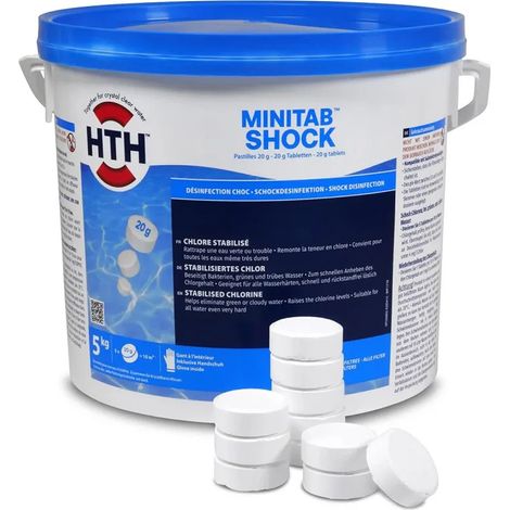 Chlore choc pastilles 20g 5kg - Hth - MINITAB SHOCK 5KG