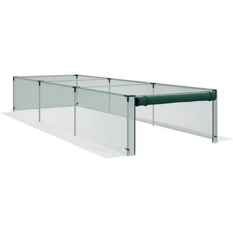 Filet de protection pour plantes et légumes, porte zippée, armature en acier, 125 x 125 x 62,5 cm, vert/argent (1/5)