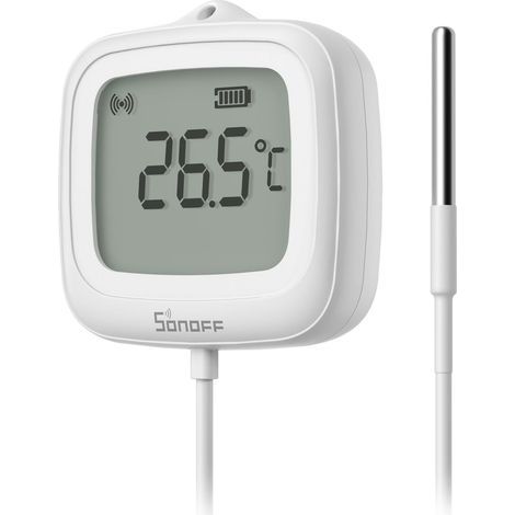 SNZB-02LD Capteur de température étanche Zigbee avec sonde en acier inoxydable de 1,5 m, écran LCD, plage -40115°C, surveillance via APP, support magnétique, fonctionne avec hub Zigbee (1/5)