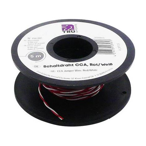 Fil de câblage TRU COMPONENTS SH1998C497 1567407 2 x 0.20 mm² rouge, blanc 5 m (1/2)