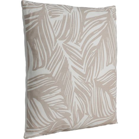 EGLO LIVING Kissen Chevery, Couch Zierkissen minimalistisch mit Blätter-Dekor, Dekokissen aus Baumwolle und Polyester in Weiß und Beige, Kissenbezug mit Inlett, Sofakissen 45x45 cm (1/5)